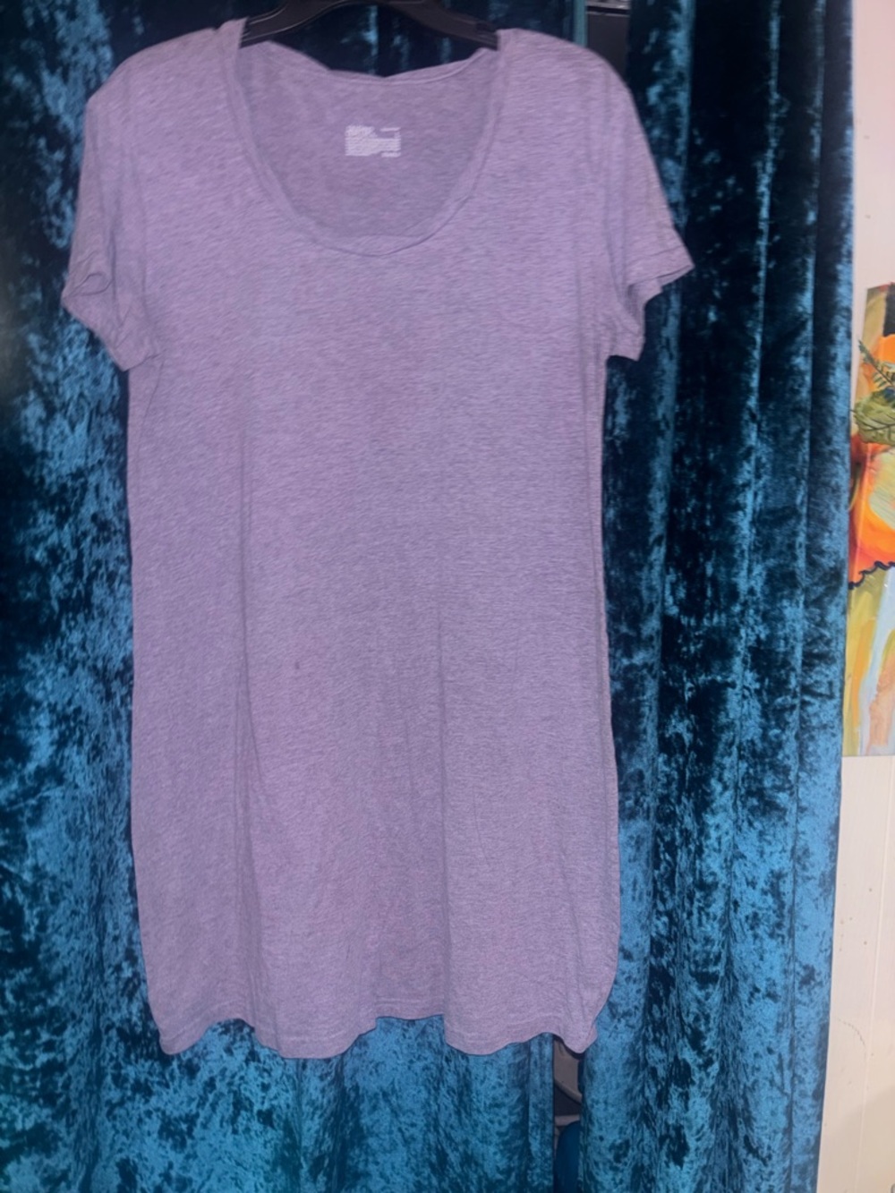 Circo Heathered Lavender Short Sleeve Scoop Neck Tee dress